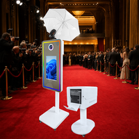 Photomaton tout-en-un avec écran tactile de 21,5 pouces, contrôle de la hauteur à distance, logiciel gratuit, photomaton selfie DSLR pour location de mariage