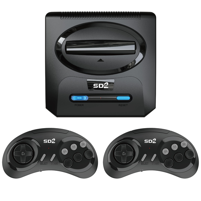 16 Bit Retro TV Game Console MD2 Mini Game Wireless 2.4GHz FC US Japan 2900 Built-in Games Multi-Player Support