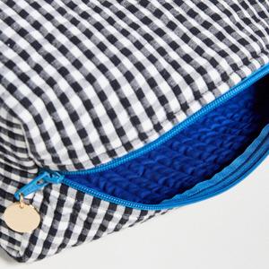 Custom Large Zipper Pouch Eco-Friendly Reusable Portable Cotton Cosmetic Organizer Women Striped Black <b>Makeup</b> Bag Brush <b>Storage</b> - Product Image 4