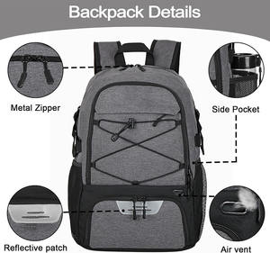 Sac à dos de sport unisexe imperméable avec logo personnalisé, idéal pour le basketball, le football, le volleyball, l'école et les activités de plein air – Échantillon gratuit - Product Image 4