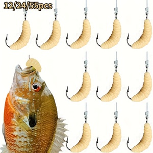 Señuelos de Pesca de Goma en Forma de Gusano, Set de Señuelos a Granel para Pesca de <span class=keywords><strong>Trucha</strong></span>, Crappie, Pan Fish, Bluegill, Agua Dulce - Product Image 5