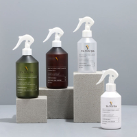Flacons pulvérisateurs cosmétiques en PET vert givré, noir et ambre de 200 ml, 300 ml, 500 ml avec pompe et gâchettes pulvérisatrices