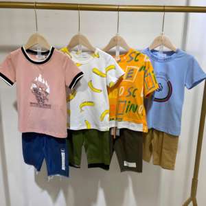 Nouvel ensemble de vêtements décontractés mixtes pour enfants, sélection aléatoire, haut de gamme, qualité propre, robes d'occasion, polyester respirant, été mixte - Product Image 6