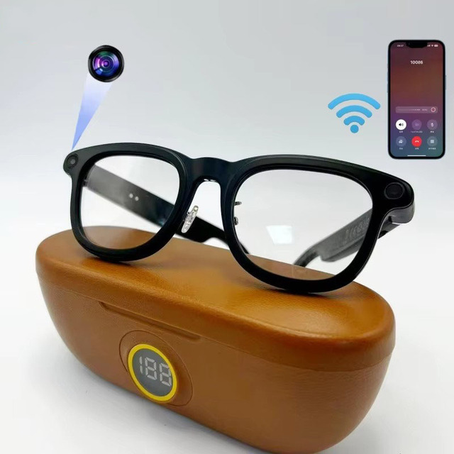Smart AI Glasses Charging Case 8MP Photochromic Photo Video Touch Control for Calling Black Technology Cross-border TK Hot