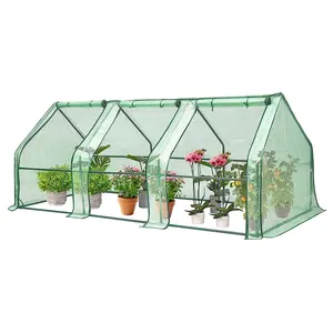 미니 정원 PE PVC 커버 온실 휴대용 정원 성장 집 토마토 식물 큰 지퍼 창 야외 실내