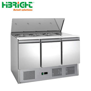 <b>Stainless</b> <b>Steel</b> Commercial Salad Bar Sandwich <b>Prep</b> <b>Table</b> Refrigerator Chiller Saladette - Product Image 5