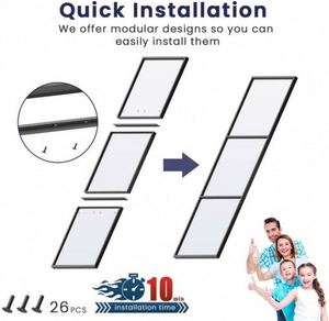 Puerta Corredera de Granero de Acero y Vidrio Estilo Francés con Marco Negro, Kit de Herrajes para Puerta de Granero, Aislamiento Acústico para Interiores de Dormitorio, 120KG - Product Image 5