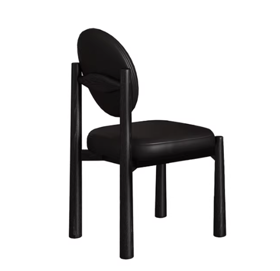 Pelle in Microfibra Nera + Legno di Frassino Nero