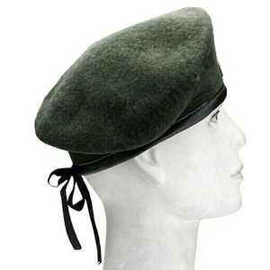 Boina Clásica Vintage de Lana Verde a Rayas, Transpirable, Bordada a Mano, Ajustable, Unisex, para Todas las Estaciones, Uso Diario al Aire Libre - Product Image 1