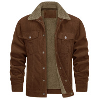 Fitspi vente en gros vêtements pour hommes européens américains automne hiver nouveaux hommes à manches longues revers velours côtelé polaire veste manteaux