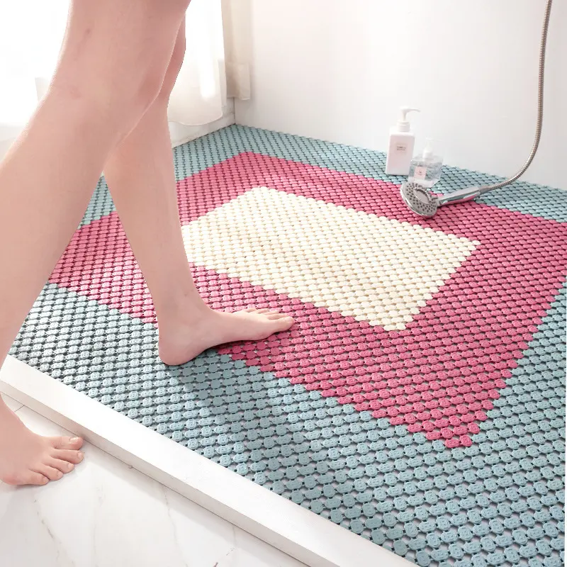 Bath Mats For Bathroom Non Slip TPE Shower Mat DIY Splicing Floor Mat Shower Room Bath Waterproof Adjustable For Cutting