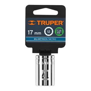 Truper 17mm Dado con forma di scatola quadrata a 12 punti per spuntini e confezioni regalo materiali riciclati 6 unità in una cornice da 1/2'