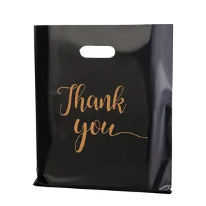 Biodegradable single layer Portable Custom Logo print Transparent package Shipping Die Cut Plastic tote carry shopping Bag