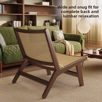 Fauteuil de loisirs individuel en bois massif, style Wabi-Sabi nordique, chaise selle vintage, fauteuil inclinable paresseux pour maison d'hôtes, salon et chambre