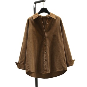 <span class=keywords><strong>Chemise</strong></span> en velours côtelé épaisse à manches longues pour <span class=keywords><strong>femme</strong></span>, nouvelle collection automne-hiver - Product Image 2
