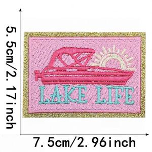 Embroidered Iron on <b>pink</b> Style Cowboy Patch for Clothing Hat <b>Bag</b> Decoration - Product Image 2