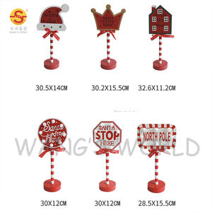 Vente en gros Nouvelle conception Lampe de nuit en bois LED à piles, design panneau STOP, pour chambre, bureau, vitrine et décoration de table - Product Image 4