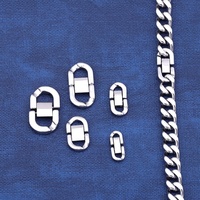 VEROMCA Fermoir chaîne cubaine en acier inoxydable Denim Bijoux Fermoir connexion plat Accessoires