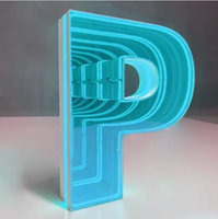 Letras de Canal LED Acrílicas 3D Luminosas Personalizadas para Publicidad, Efecto de Ilusión de Espejo Abisal, Impermeables, DC 12V para Iluminación de Paisajes