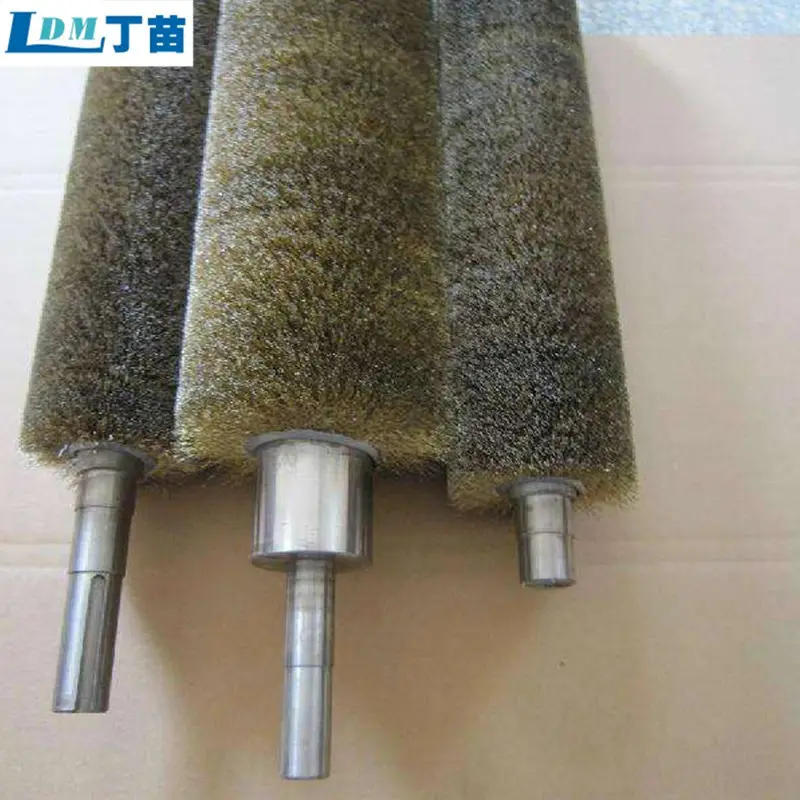 customized industrial steel plate processing brass wire rotary brush