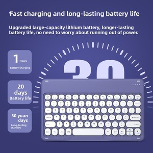 Lvkidron siêu mỏng không dây BT Mini Bàn phím & chuột kết hợp với lâu dài Pin yên tĩnh gõ cho Mac PC iPad Điện thoại thông minh - Product Image 3