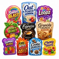 Sachets Doypack en aluminium découpés sur mesure, résistants à l'humidité, de forme irrégulière, refermables, pour bonbons d'Halloween et cadeaux de Thanksgiving