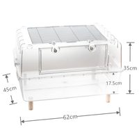 YAGELI - Casa de Acrílico Transparente y Transpirable para Hámsteres, Ratones, Erizos y Cobayas, con Plataforma Sólida y Escalera, Tamaño Personalizado