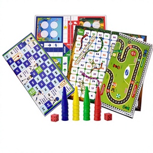 Salle de jeux pour enfants lumineuse avec des jeux de société en plastique colorés, jeux de société jumbo 4 en 1, modernes - Product Image 1