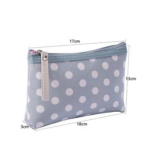 Classic Polka Dot Canvas Zipper Cosmetic Bag <b>for</b> Cards Keys Mobile Phone & <b>Makeup</b> <b>Storage</b> - Product Image 6