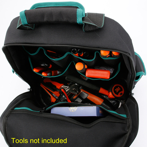 Tool <b>Backpack</b> Heavy-Duty Waterproof Technician Tool Organizer Bag for Men Molded Base Laptop Storage 10-14 Pockets - Product Image 6