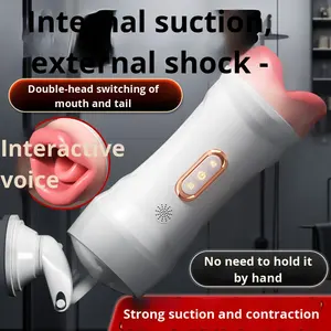 ถ้วยไฟฟ้าสองหัวแบบอัตโนมัติสำหรับสุภาพบุรุษลำคอลึก<span class=keywords><strong>ดู</strong></span>ดปากลดความรู้สึกทางเพศชาย - Product Image 5