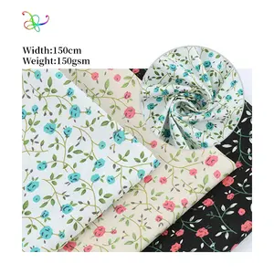 2022 Spring Factory Sales Multicolor Floral Pattern 100% Cotton Print Small Flower Pattern Poplin Printed Woven Fabric For Women