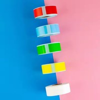 Stiker Label termal mengkilap tahan air Harga Murah pabrik Kode batang warna-warni untuk Printer Label termal portabel kecil