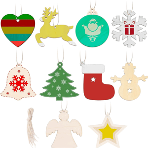 Decorazioni Natalizie <span class=keywords><strong>in</strong></span> <span class=keywords><strong>Legno</strong></span> Fatte a Mano, Ornamenti per Albero di Natale Moderni ed Economici, Decorazioni Pendenti per le Festività - Product Image 3