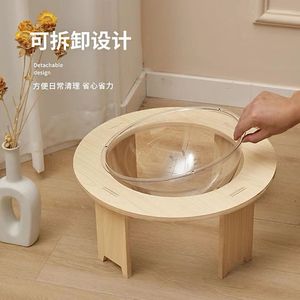 Creative Home Space Capsule Cat <b>Bed</b> Solid Wood Round Transparent Cat <b>House</b> for Cats Large Medium Size All Seasons - Product Image 4