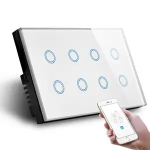 147*86mm WIFI 8Gang Touch Wall Switch Smart Life TUYA Control Compatible mit Alexa und Google Home 8Gang Switch