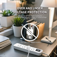 JIUJI JJSVA-FC4 Multiprise 4 prises USB avec protection contre les surtensions, tension/courant réglables pour réfrigérateur, type EU