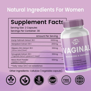 Cápsulas de Suplementos Herbales para la Salud Vaginal con Kacip Fatimah, Manjakani y Olmo Resbaladizo, Venta Caliente OEM ODM - Product Image 3