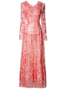 Langes Abendkleid in Übergröße Frühjahrsmode 2025 für Damen mit V-Ausschnitt, durchgehend glänzenden Pailletten, langen Ärmeln, Ballkleid, Partykleid in Grün, 4XL - Product Image 6