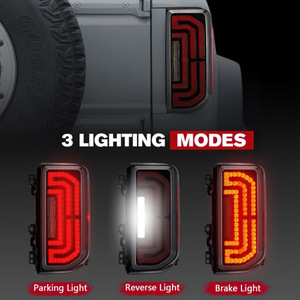 Ford Bronco <b>LED</b> Tail <b>Lights</b> 12V <b>Red</b> Lens For 2020-2022 Retrofit Upgrade - Product Image 2