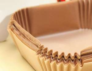 Freidora de aire desechable cuadrada personalizada al por mayor, papel pergamino, <span class=keywords><strong>doble</strong></span> cara de silicona, resistente al agua y al aceite, revestimiento para freidora de aire de cocina - Product Image 2