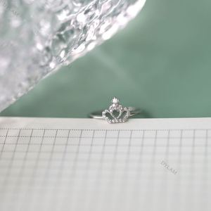 Dylam Silver Minimalist <b>Ring</b> Jewellery <b>Rings</b> Woman Citrine Bold <b>Turquoise</b> Bulk Silver Crown <b>Ring</b> for Girls - Product Image 3