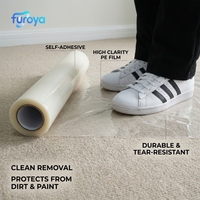 Film de protection pour tapis, auto-adhésif, en PE souple, transparent, film plastique protecteur, décoration intérieure