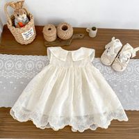 Robes d'été pour filles, robes de princesse pour enfants, broderie florale, jupe sans manches pour bébés, vêtements pour enfants à la mode