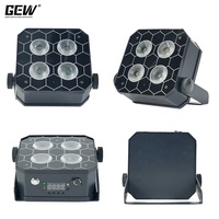 GEVV - Luces LED Planas Inalámbricas con Control Remoto DMX, Alimentadas por Batería, 4x18 RGBWA+UV 6 en 1, para Discoteca, Bodas, DJ, Escenario