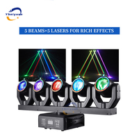 Projecteur laser professionnel à 5 têtes RGBW avec télécommande DMX - pour DJ, discothèque, bar, club, karaoké, mariage et événements en direct