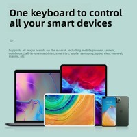 Clavier sans fil 104 touches, compatibilité multi-systèmes, bouton silencieux, bouton multifonction, raccourcis intégrés, bureau