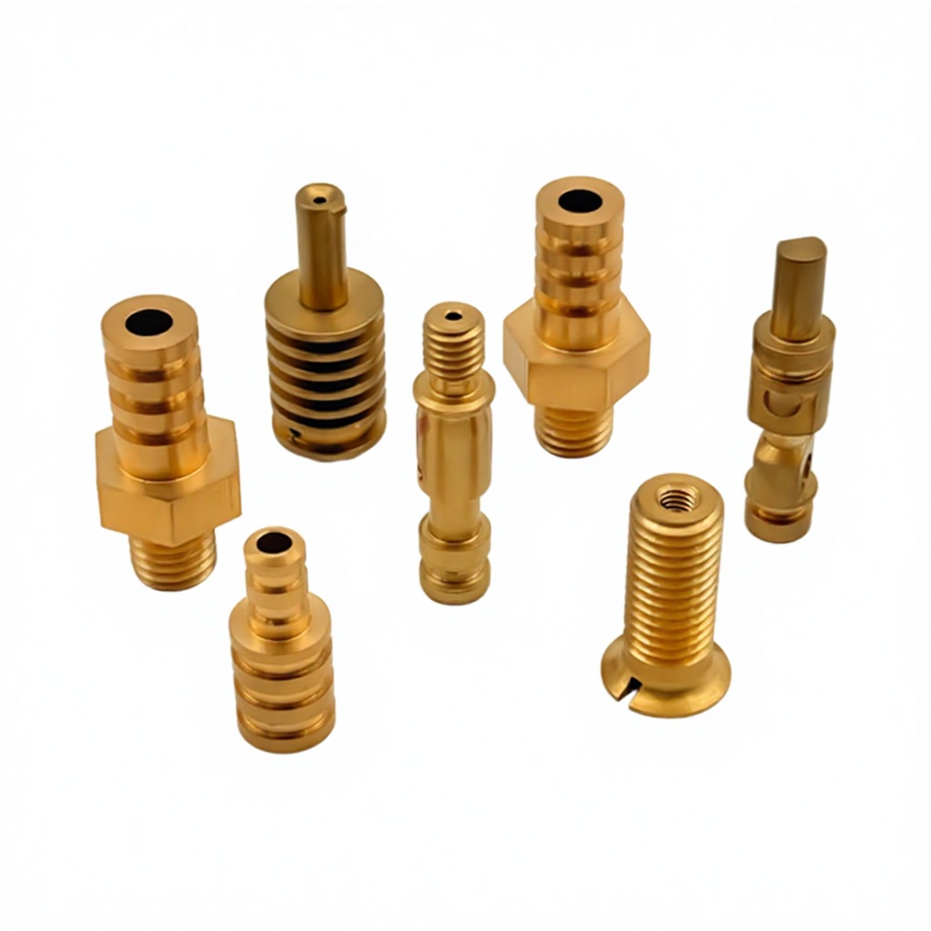 OEM Custom Brass Bolts With Thread CNC Turning Parts Brass Copper Machining Lathe Parts CNC Machining Copper Lathe Parts