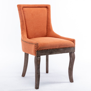 Sedia da pranzo Ultra Side con tessuto ispessito, chiodi in bronzo e gambe in legno massello, set da 2 - Product Image 3