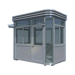 보안 요원 부스 안전 금속 경비실 우아한 휴대용 임시 조립식 분리형 야외 키오스크 - Product Image 1